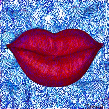 Blue zébras and red lips