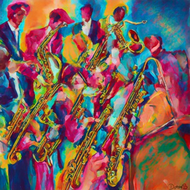 Jazz band en rouge et blue