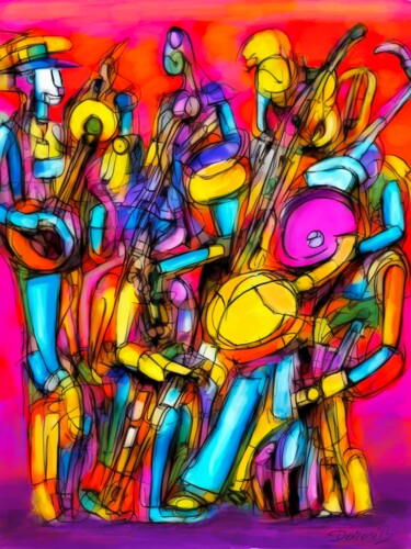 Colorful jazz band in the City